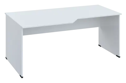 EZL 28 - 188 stůl kancelářský, rohový, levý, dřevěná podnož, deska 25 mm, široký 1800 mm, bílá